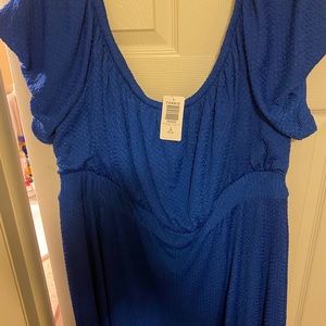 Blue torrid textured skater dress